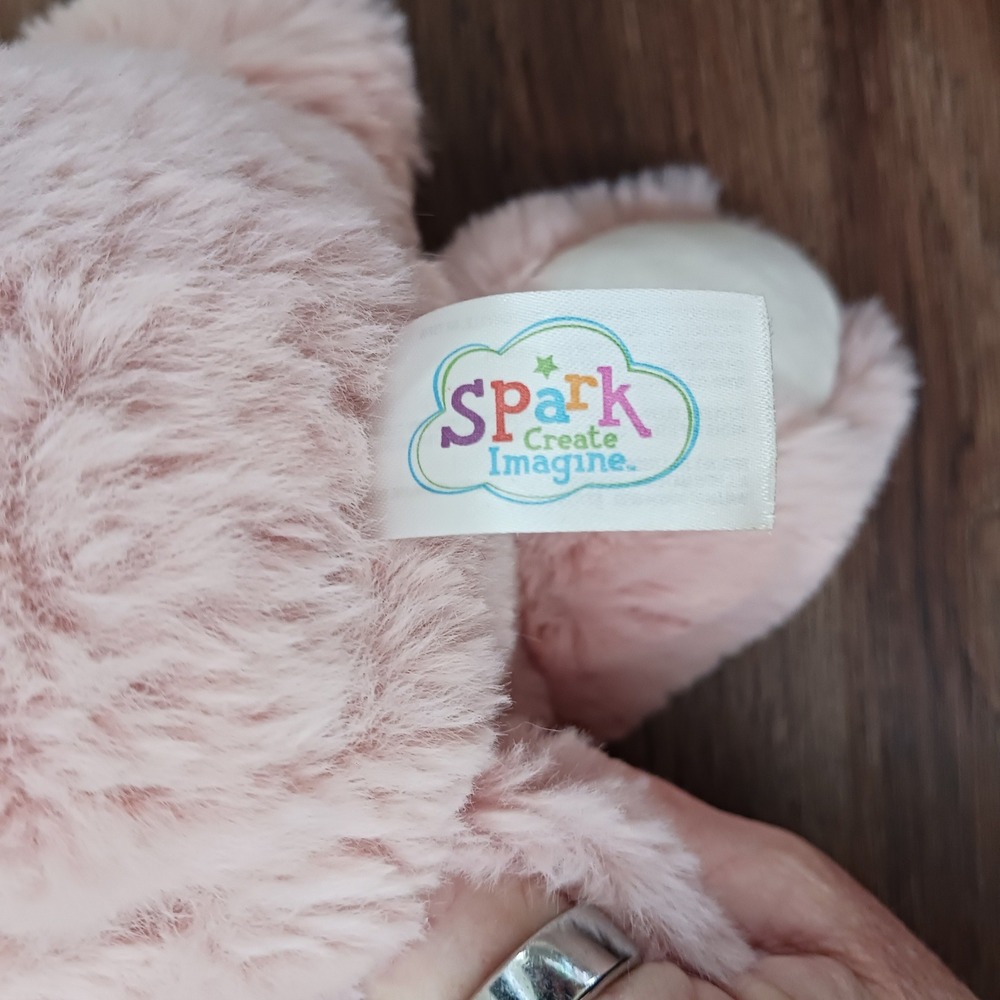 Spark Create Imagine Pink Plush Bunny Rabbit Floppy Satin Ears 14" - Picture 5 of 5